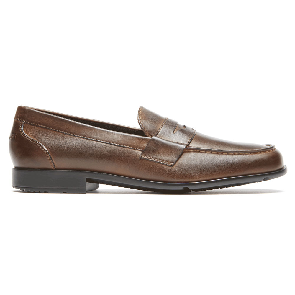 Rockport Singapore Mens Loafers - Classic Penny Dark Brown - WN4613275